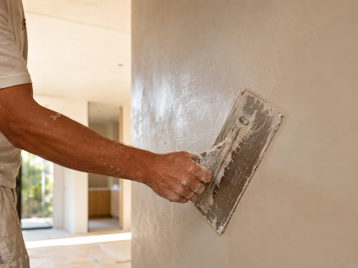 Residential finishing work in progress during a renovation