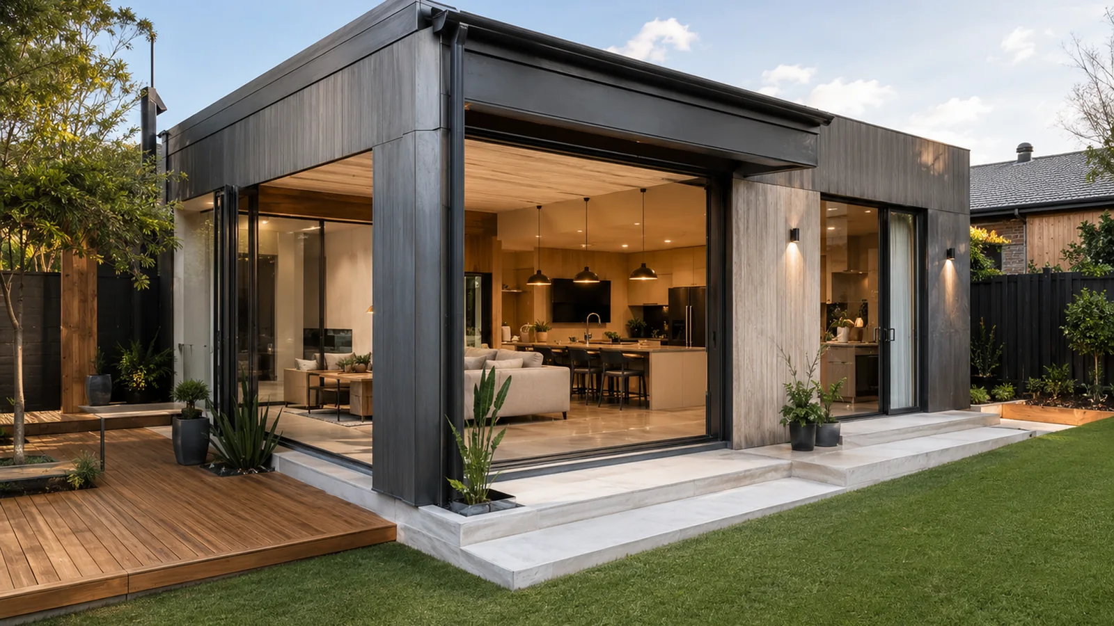 Modern Australian home extension and indoor-outdoor living space