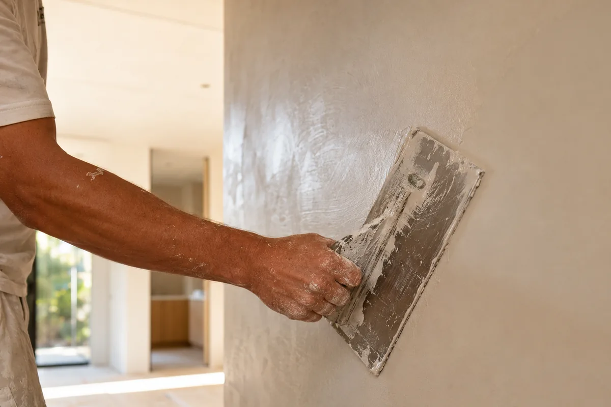 Residential plastering work in progress